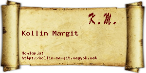 Kollin Margit névjegykártya